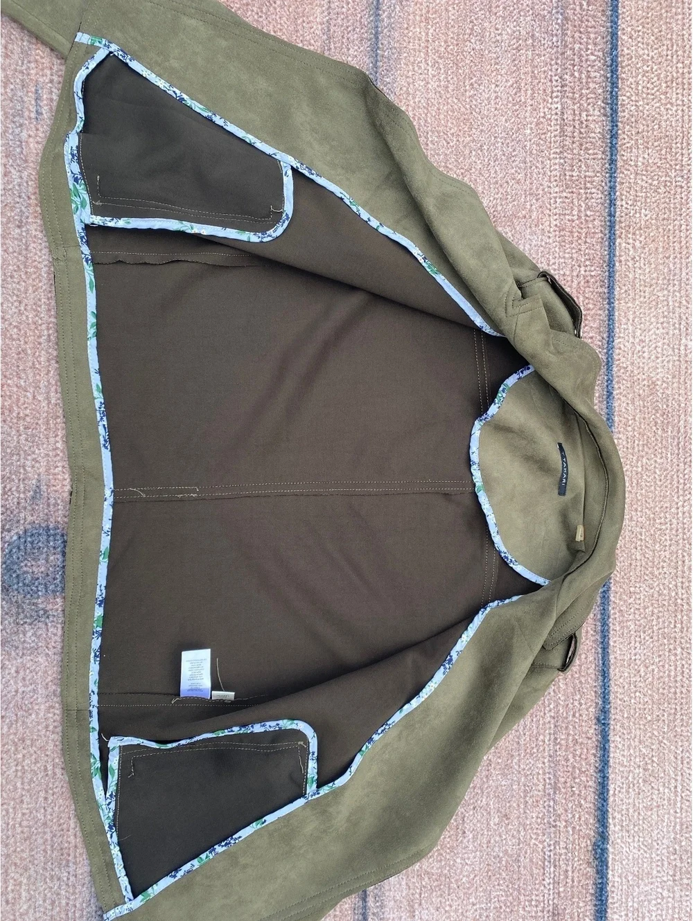Edgy Forest magic streetwear grunge moto sueded olive green jacket Tahari small